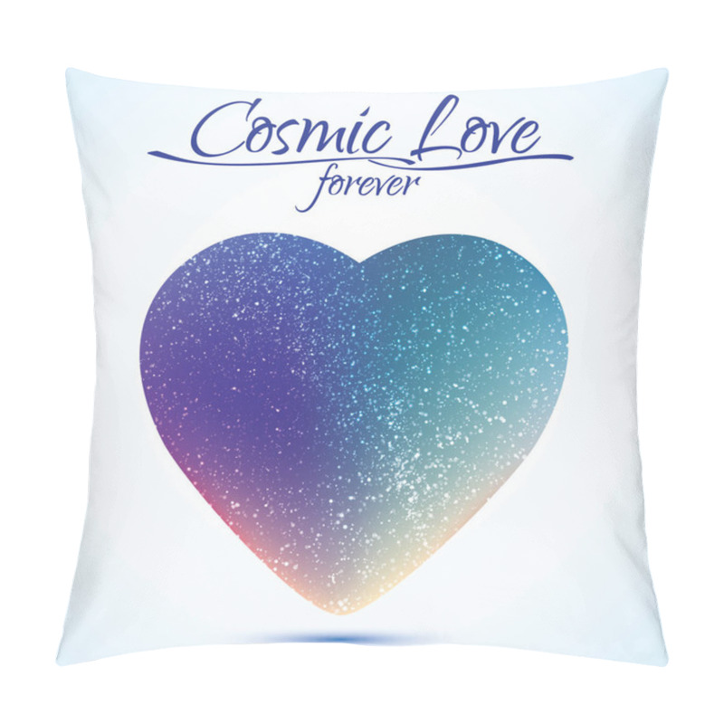 Personality  Cosmic Love Concept, Heart With Night Sky And Stars. Love Card Illustration Pillow Covers