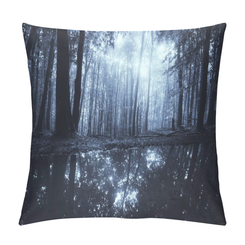 Personality  Fantasy Forest Background, Magical Light In Dark Woods Pillow Covers