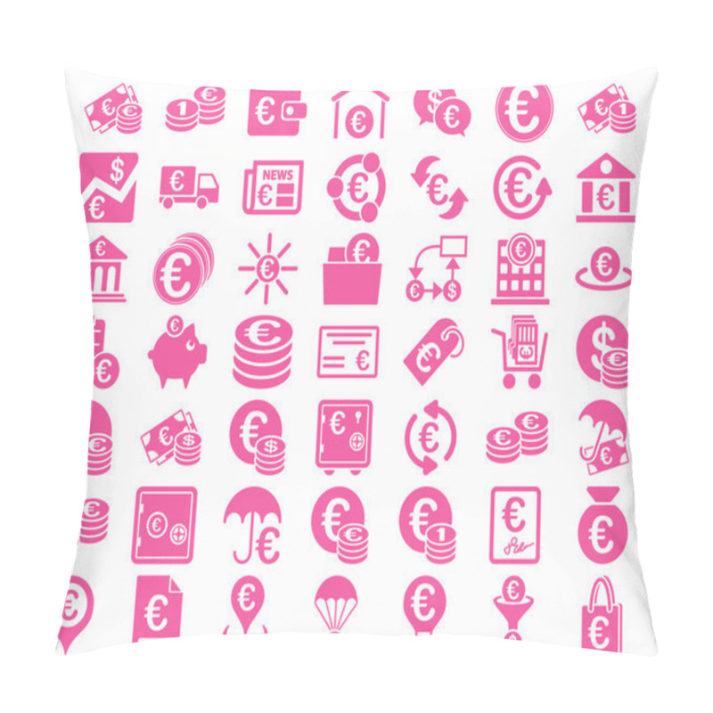 Personality  Euro Banking Icons Pillow Covers