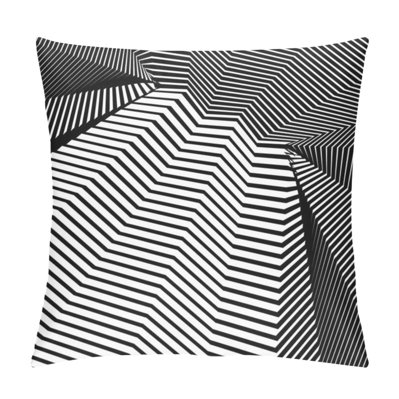 Personality  Abstract Vector Background Of Waves, Line Stripes Irregular Wave Background, Abstract Minimal Design, Stylized Flowing Water 3d Illusion, Graphic Line Art Pillow Covers