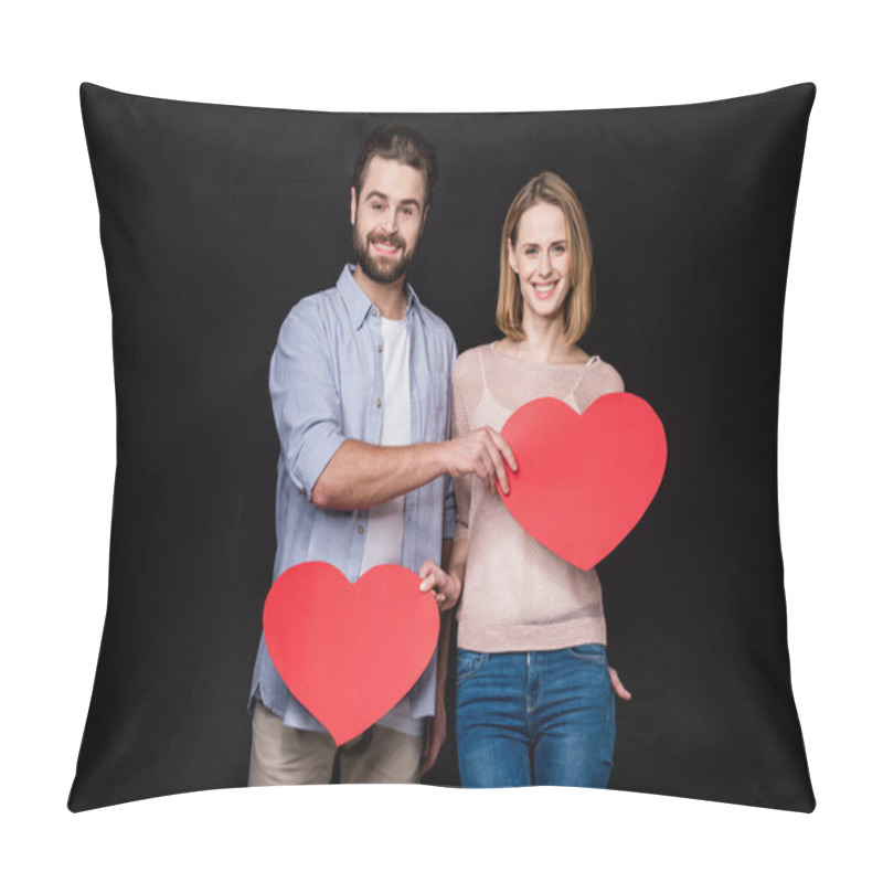 Personality  Couple With Paper Hearts Pillow Covers