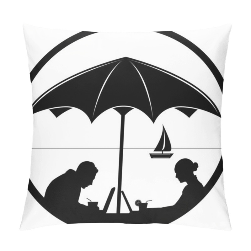 Personality  Work And Travel Icons Vector Pillow Covers