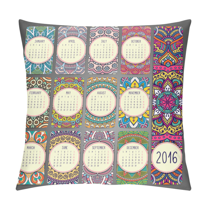 Personality  Calendar With Mandalas Pillow Covers