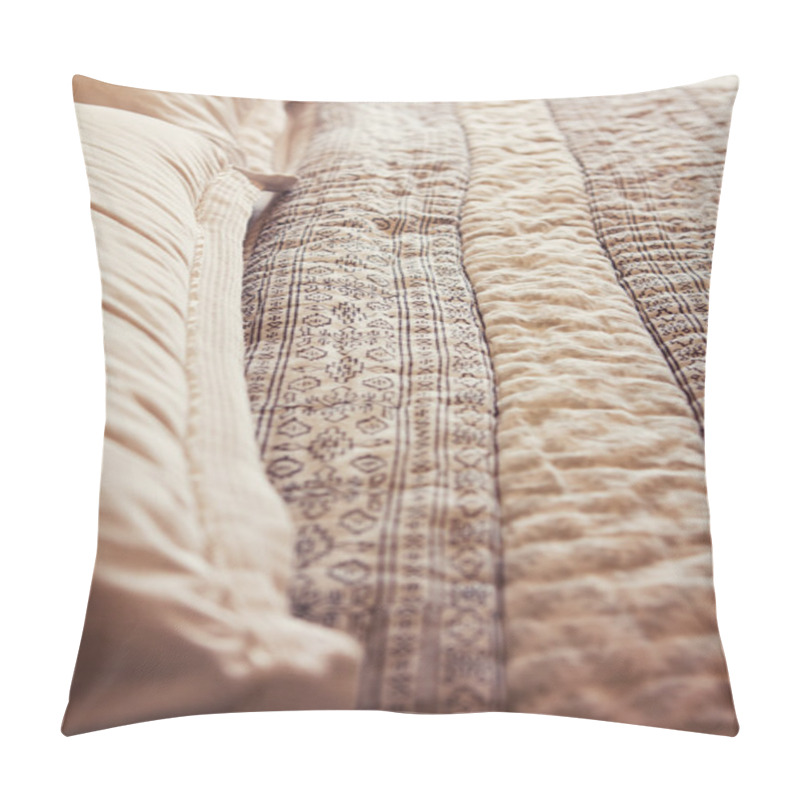 Personality  Close Up Of Contemporary Luxury Bed Quilt Cover And Pillows Pillow Covers