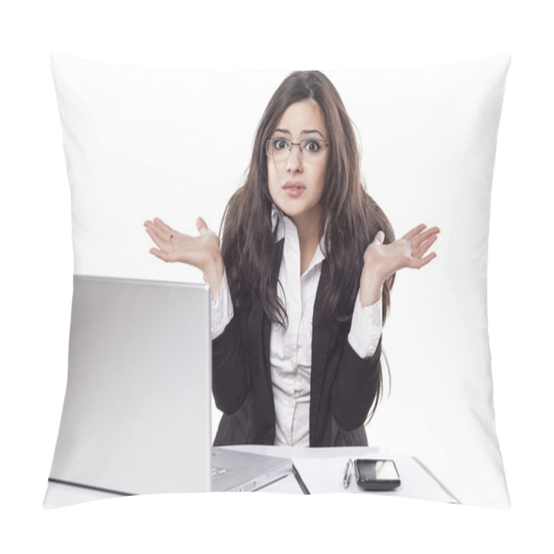 Personality  Confused Business Woman Pillow Covers