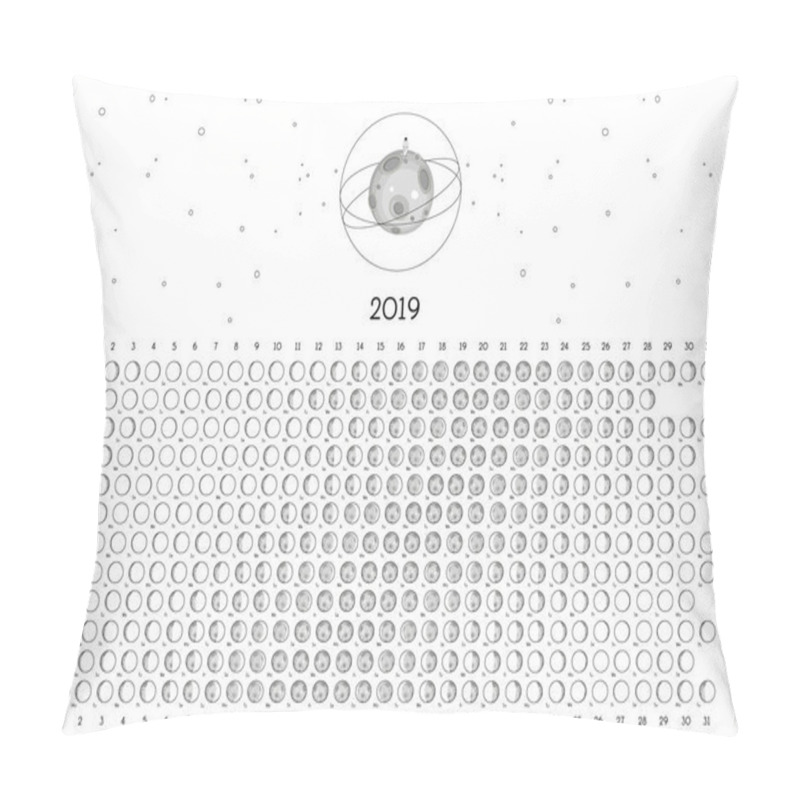 Personality  Moon Calendar 2019 South Hemisphere Pillow Covers