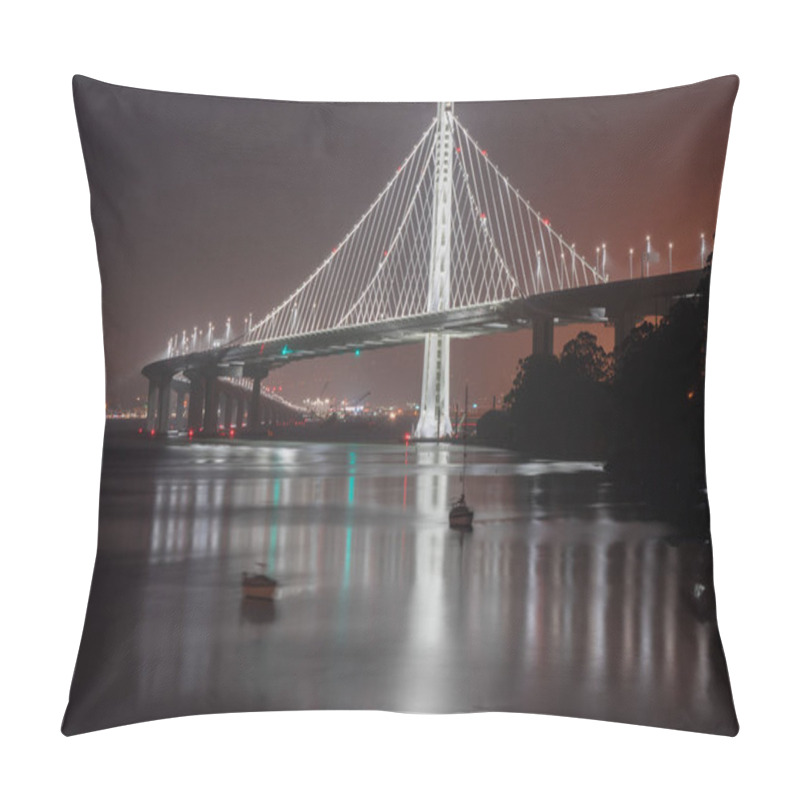 Personality  San Francisco-Oakland Bay Bridge Eastern Span At Night. Pillow Covers