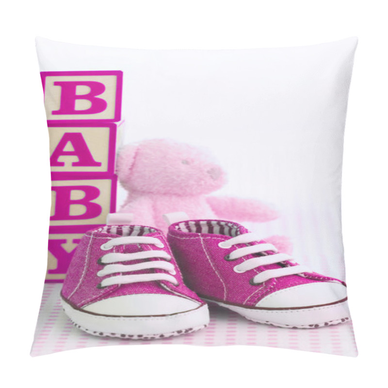 Personality  Pink Baby Shoes Pillow Covers