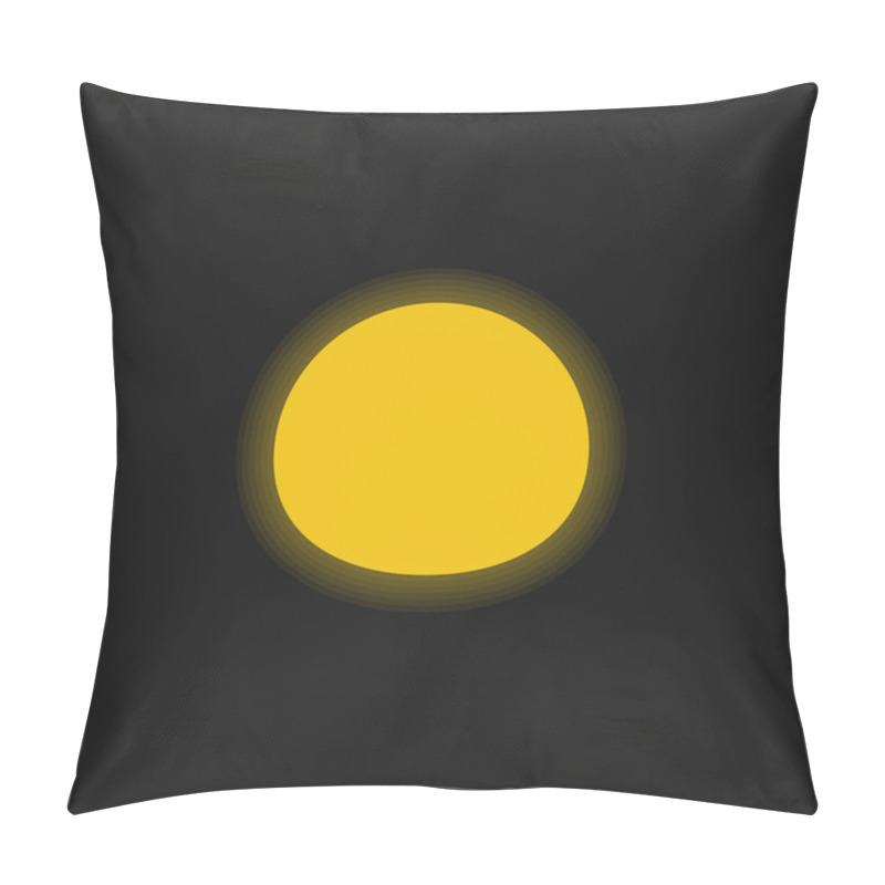 Personality  Black Oval Yellow Glowing Neon Icon Pillow Covers