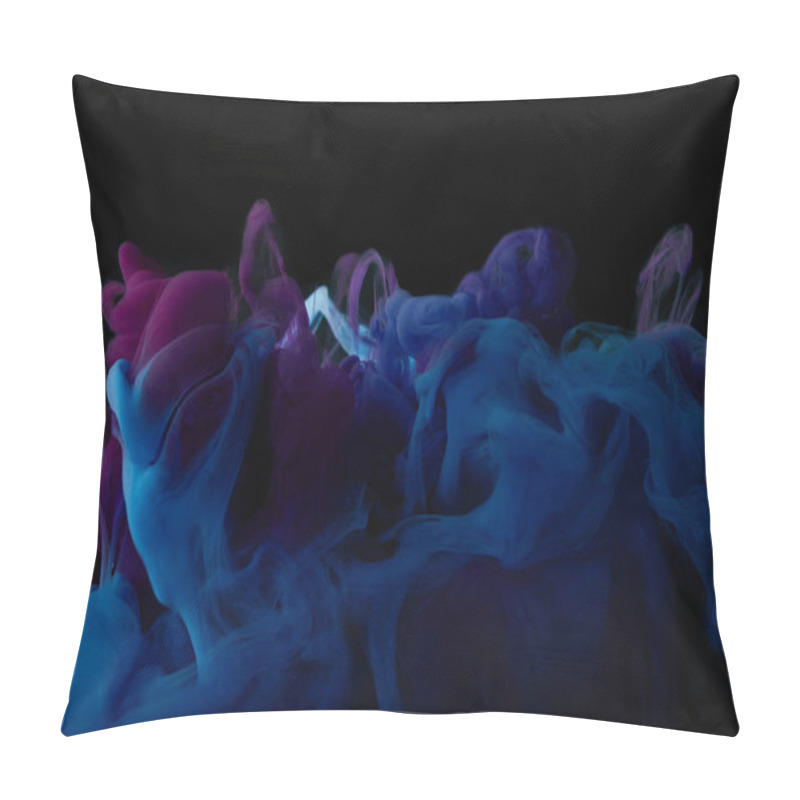 Personality  Abstract Dark Background With Blue And Purple Swirls Of Paint Pillow Covers