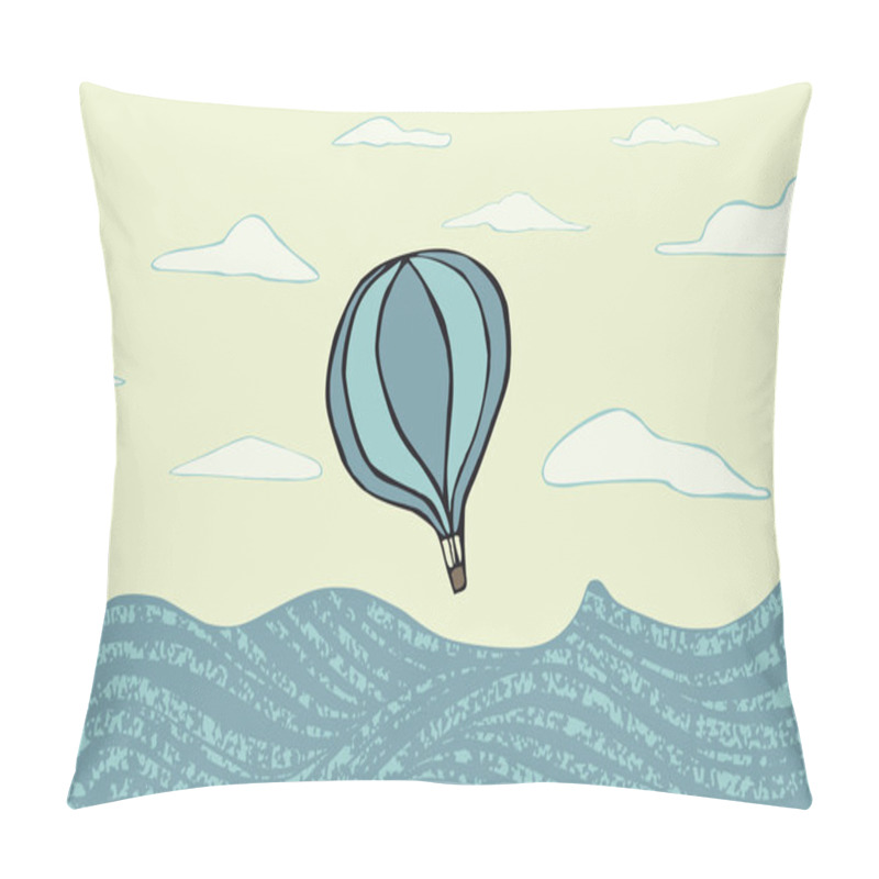 Personality  Hot Air Balloon Over The Sea Pillow Covers