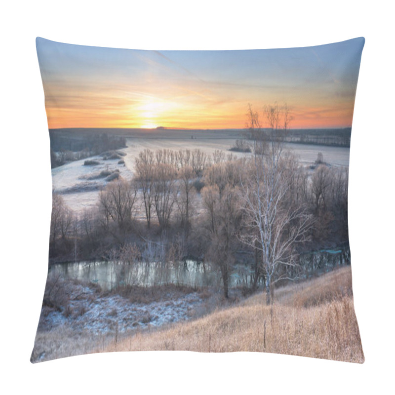 Personality  Morning Frost On Grass.Morning Freshness In The Cold.Bubbling River.Hoarfrost On The Hills.Frost On The Trees.Thresholds On The River.Juicy Dawn Colors.autumn Frost.Ice On The River.Morning Awakening.Walk On A Frosty Morning In Nature.nature. Pillow Covers