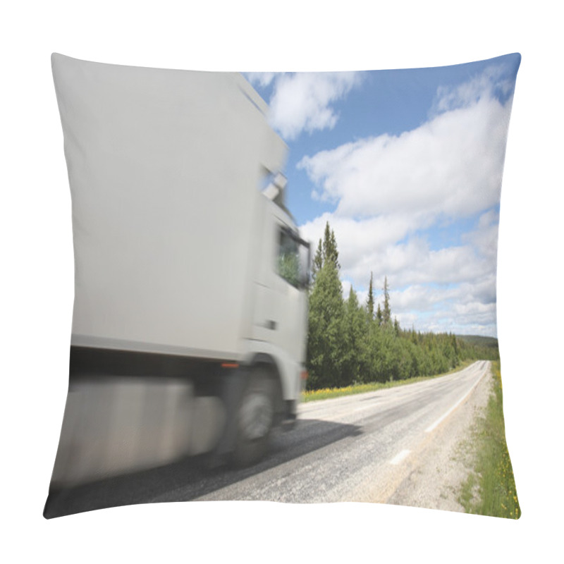 Personality  Truck Driving On Country-road Pillow Covers