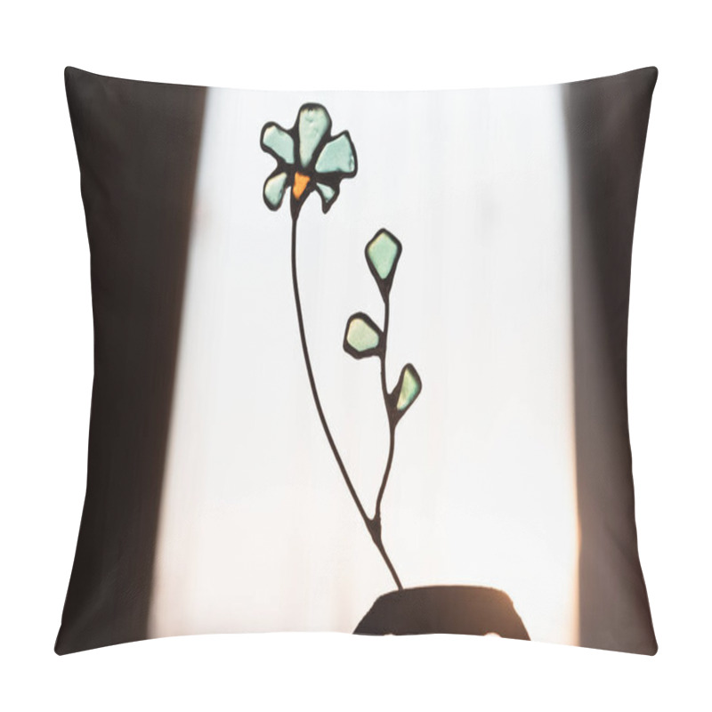 Personality  Artistic Stained Glass Flower In Minimalist Sunlight - Delicate Craftsmanship Pillow Covers