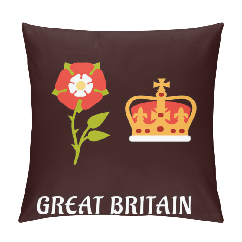 Personality  Tudor Rose And Crown Of Great Britain Pillow Covers