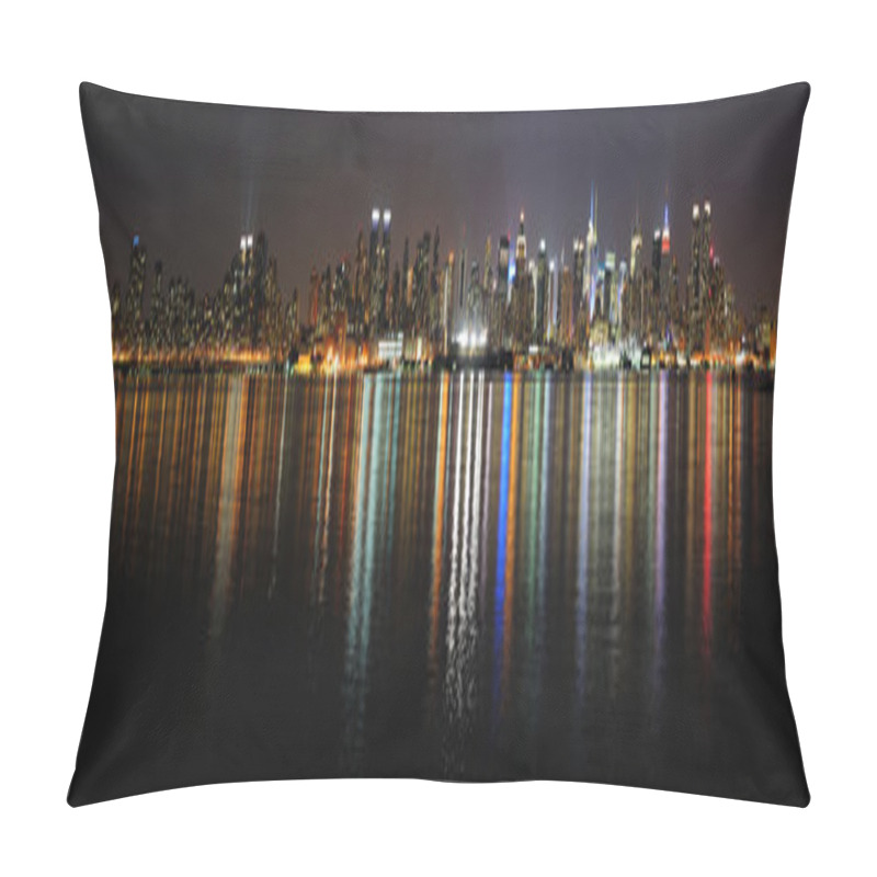 Personality  New York City Manhattan Midtown Skyline At Night Pillow Covers