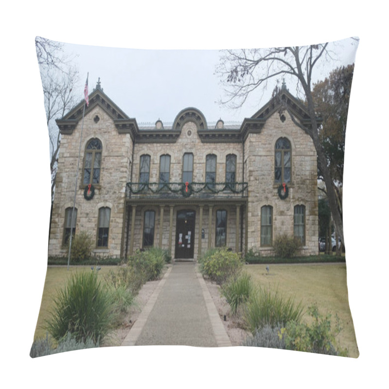 Personality  A Beautiful View Of The Old Library In Fredericksburg, Texas, Usa Pillow Covers