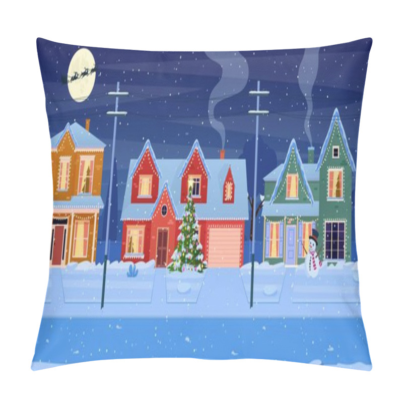 Personality  Residential Houses With Christmas Decoration Pillow Covers