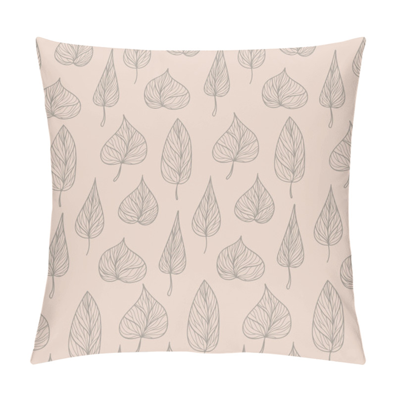 Personality  Wavy Leaves Doodle Pattern Pillow Covers