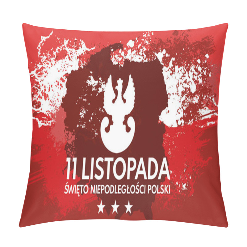 Personality  November 11, Polish Independence Day - Banner, Vector Illustration.  Pillow Covers