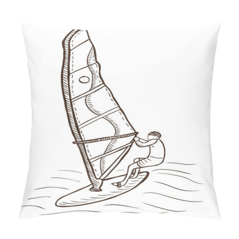 Personality  Windsurfer Drawing Pillow Covers