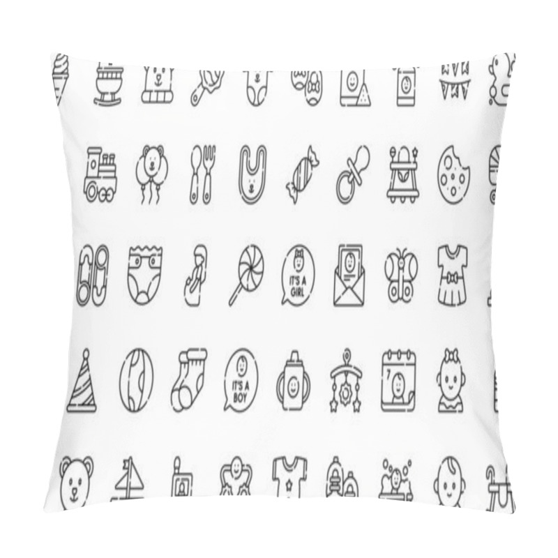 Personality  Baby Shower Icons High-Quality Vector Icons Collection With Editable Stroke. Ideal For Professional And Creative Projects. Pillow Covers