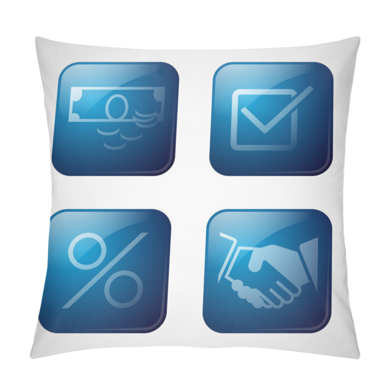 Personality  Business Icon Set Vector Illustration   Pillow Covers