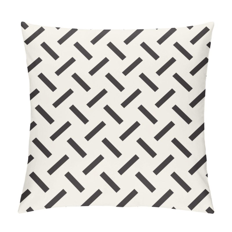 Personality  Crosshatch Vector Seamless Geometric Pattern. Crossed Graphic Rectangles Background. Checkered Motif. Seamless Black And White Texture Of Crosshatched Lines. Trellis Simple Fabric Print. Pillow Covers