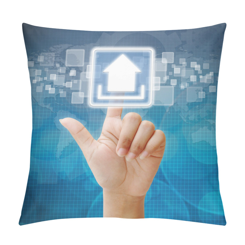 Personality  Hand Press On Upload Icon Pillow Covers