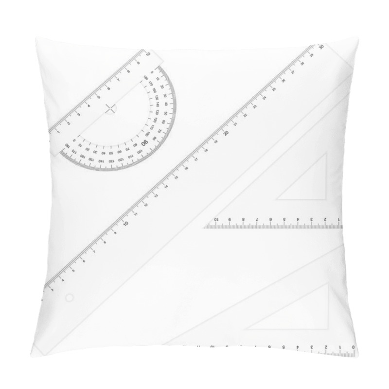 Personality  Set - Rulers Triangular Transparent Pillow Covers