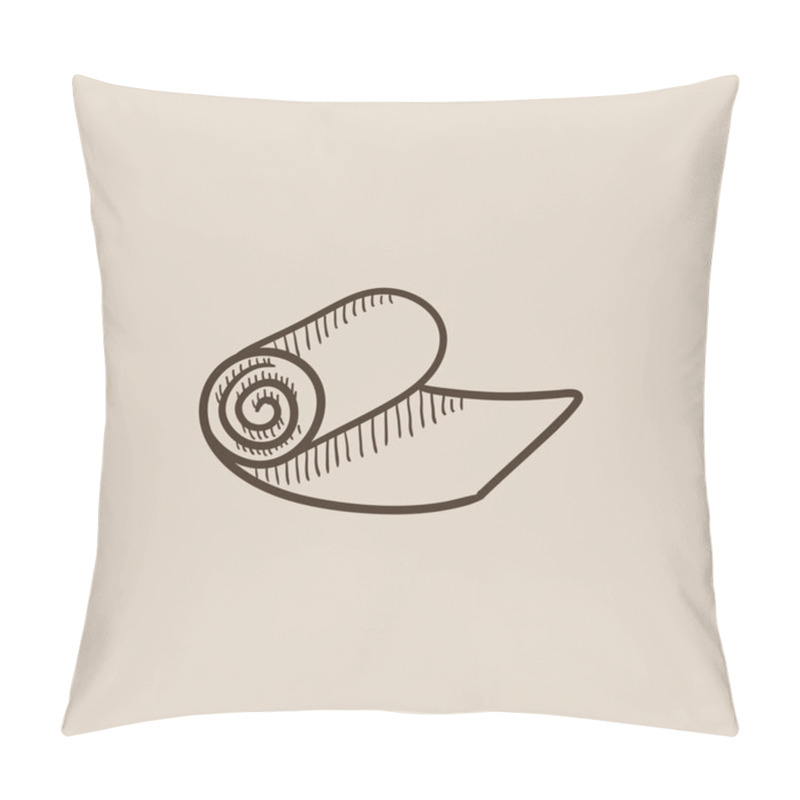 Personality  Camping Carpet Sketch Icon. Pillow Covers