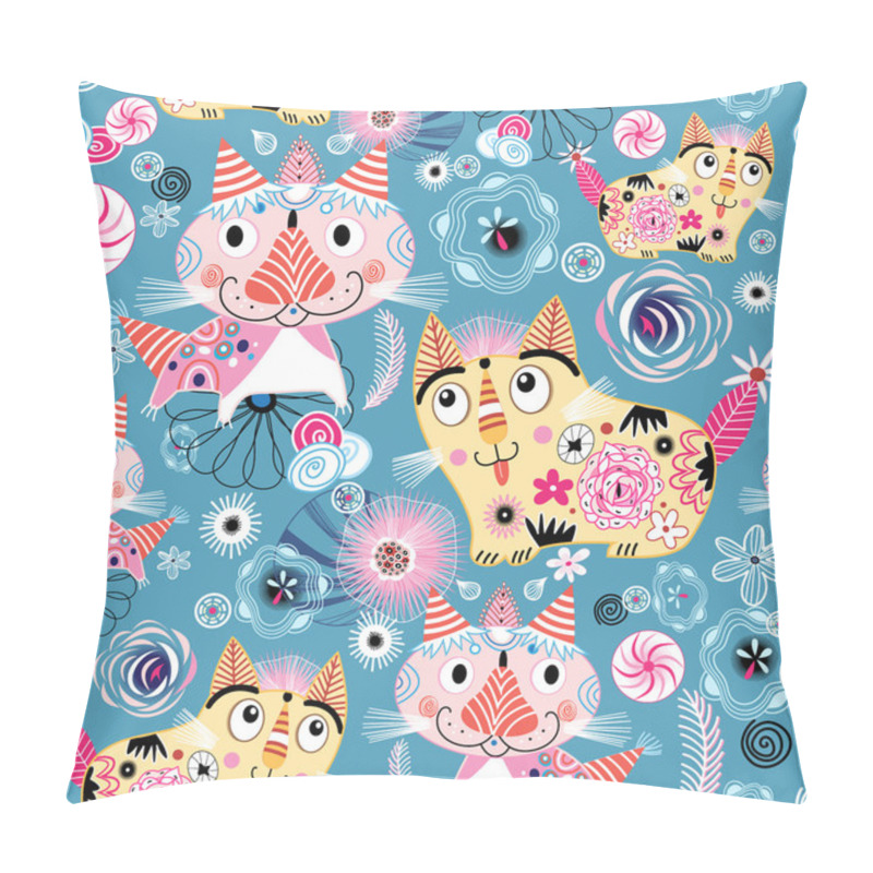 Personality  Bright Pattern Of The Cats Pillow Covers