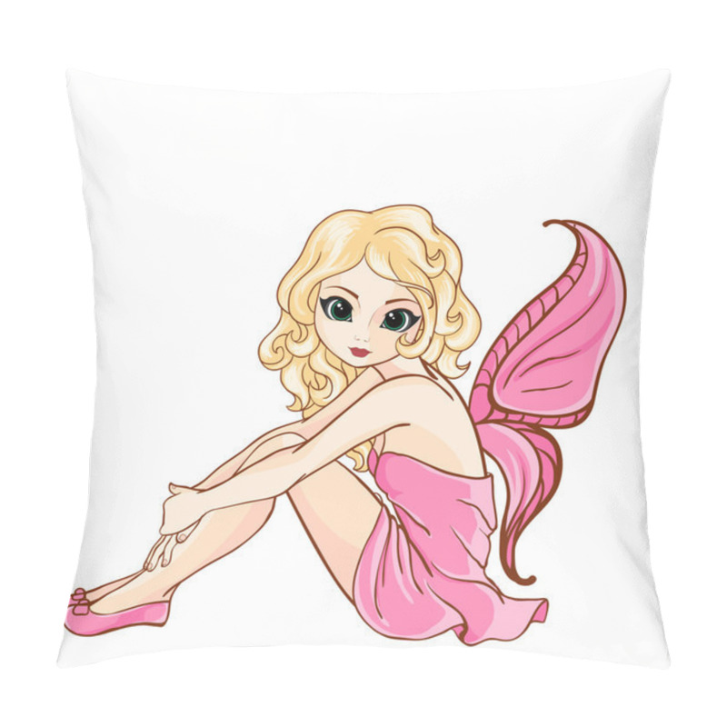 Personality  Little Cartoon Fairy In Pink Dress Pillow Covers