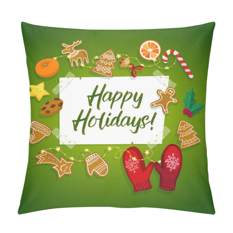 Personality  Merry Christmas And Happy New Year Card Pillow Covers