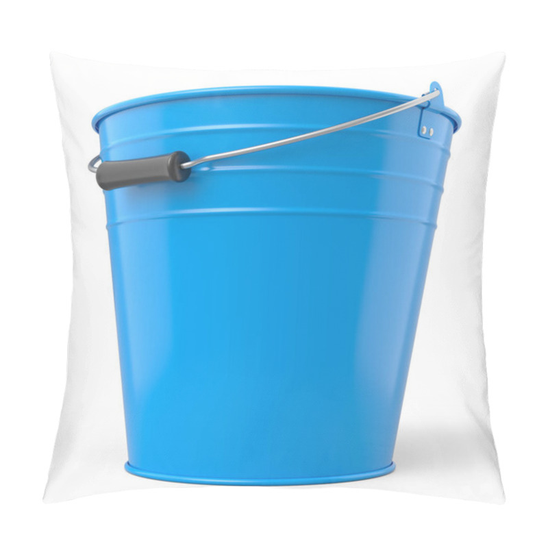 Personality  Empty Metal Garden Bucket Isolated On A White Background. 3d Render Of Care And Hydration Of Plants Pillow Covers