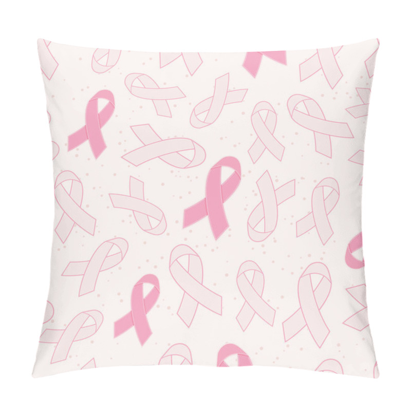 Personality  Breast Cancer Awareness Pink Ribbons Seamless Background. Pillow Covers