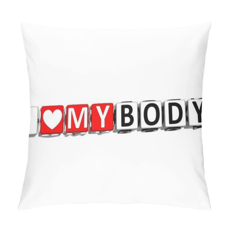 Personality  3D I Love My Body Button Click Here Block Text Pillow Covers