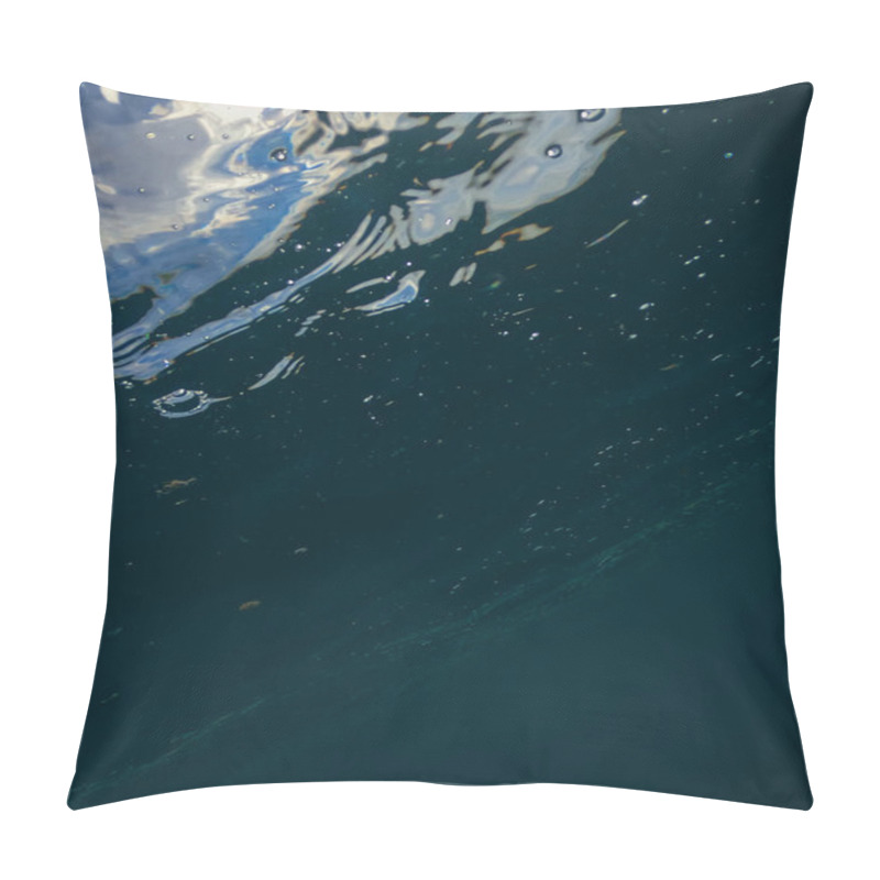 Personality  Bubbles Rising To The Surface In Water. A Rush Of Air Bubbles Surfacing In Sea. Dark Underwater Shot. Good For Beautiful Abstract Backgrounds Pillow Covers