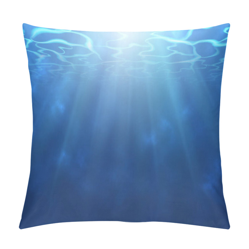 Personality  Underwater Background With Sun Rays. Water Surface Texture. Realistic Underwater Design With Ripple And Waves. Vector Illustration. Pillow Covers