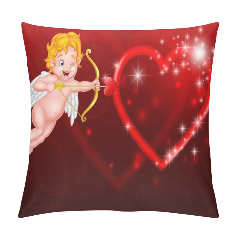 Personality  Cute Little Cupid Aiming At Someone Pillow Covers