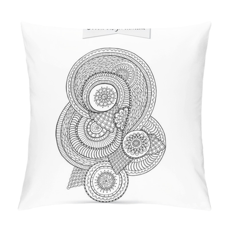 Personality  Henna Paisley Doodle Floral Design Element. Pillow Covers