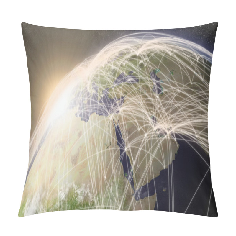 Personality  Network Over Middle East Pillow Covers