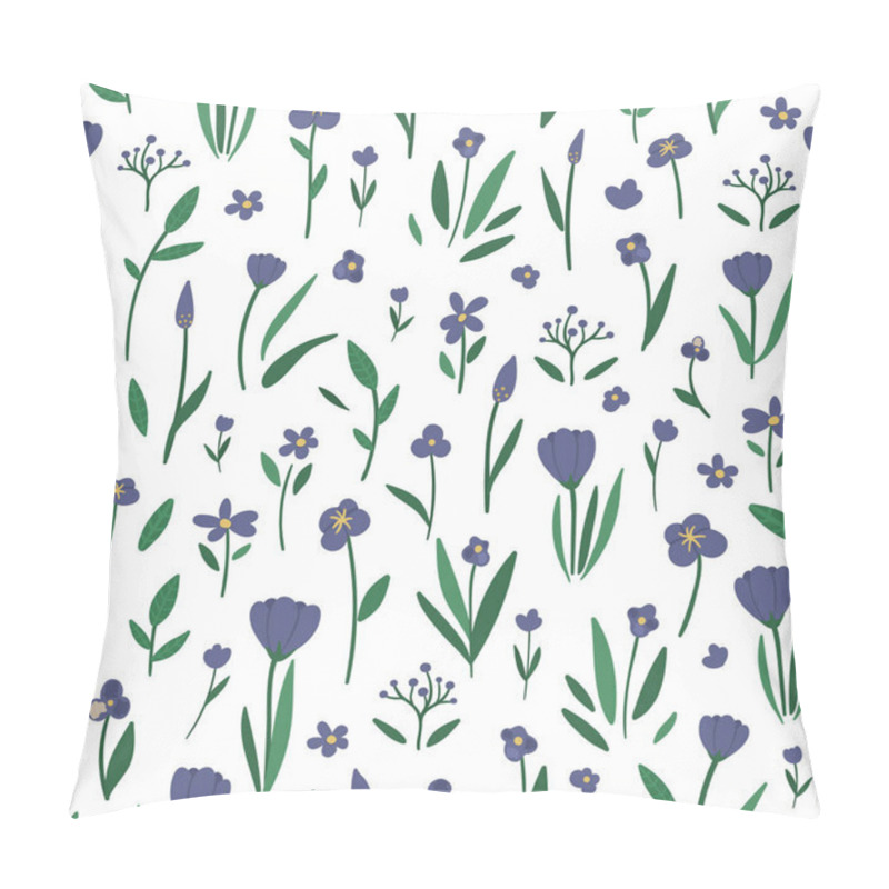 Personality  Vector Seamless Pattern With Purple Flower Elements. Garden Repe Pillow Covers