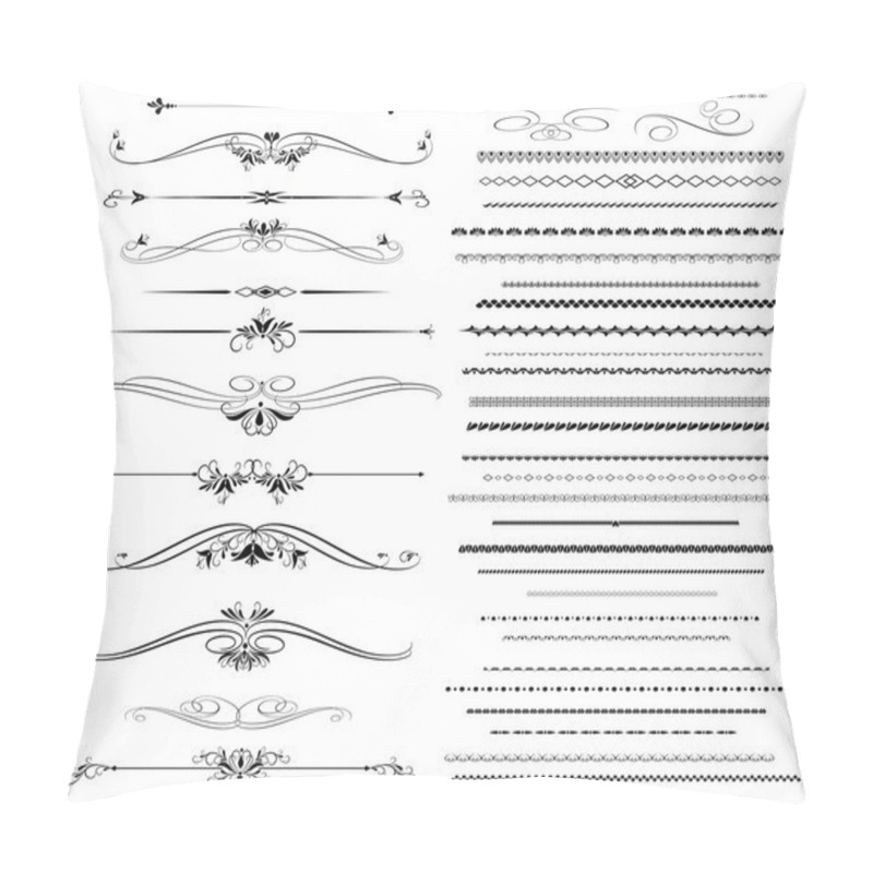 Personality  Ornamental Rule Lines In Different Design.Vector. Pillow Covers