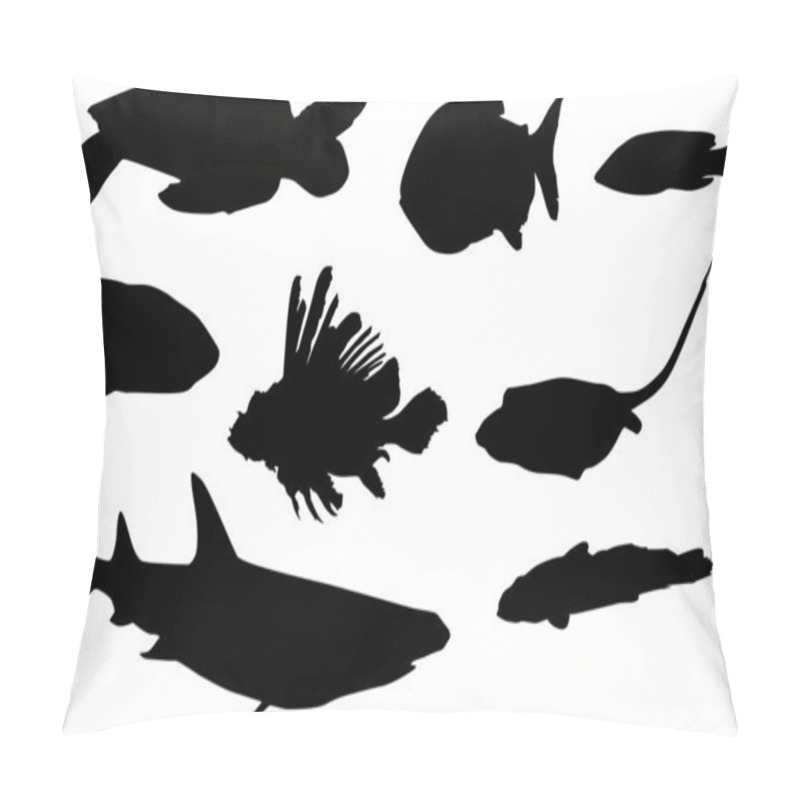 Personality  Turtle And Fish Silhouettes Pillow Covers