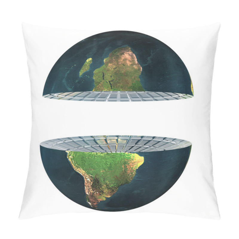 Personality  Two Earth Hemisphere Isolated On White Pillow Covers