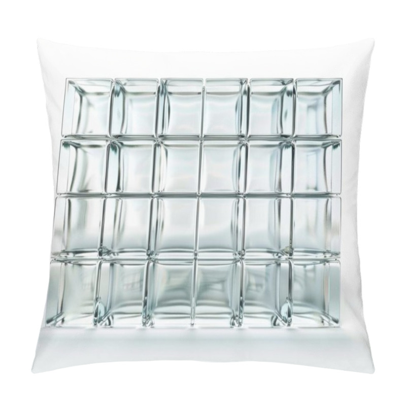 Personality  A Modern Arrangement Of Transparent Glass Blocks Creating A Stylish Barrier. Pillow Covers