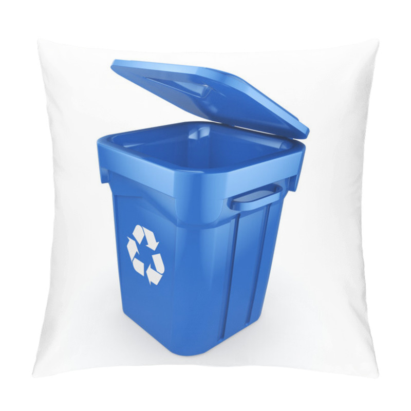 Personality  3D Rendering Blue Recycling Bin  Pillow Covers