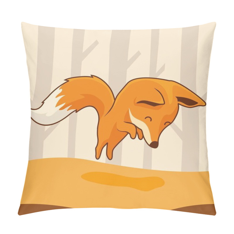 Personality  Fox Cartoon Jump Cute Animals Jumping Pillow Covers