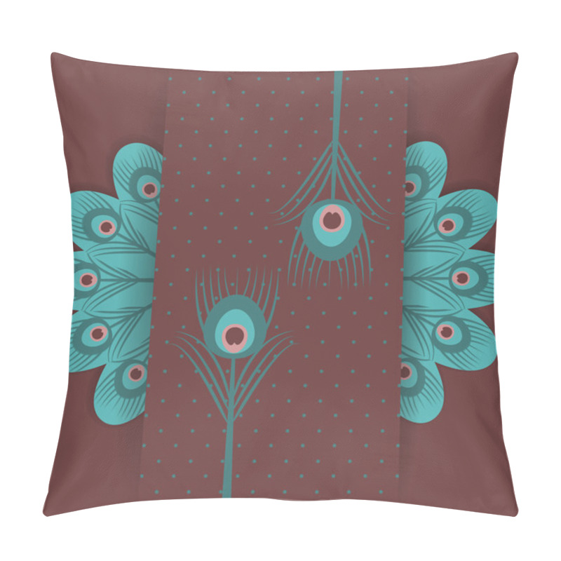 Personality  Peacock Feather Retro Background Pillow Covers